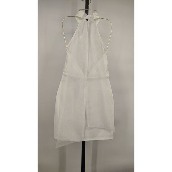 Lulus Women's Simply Magnificent White Organza Halter Backless Mini Dress XS - Picture 2 of 2